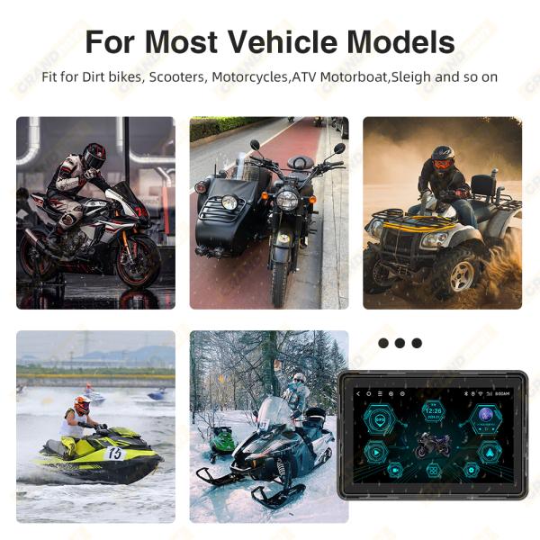 PORTABLE 5 INCH CARPLAY SCREEN 1080P FRONT REAR CAMERA BIKE WITH BUILT-IN GPS NAVIGATION DVR MOTO CAMERA
