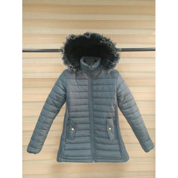 Windproof Ladies Light Padded Jacket , Metallic Womens Down Jacket Long Hoodies