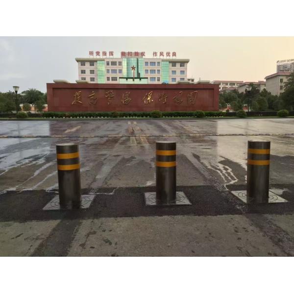 Fully Automatic Lifting Retractable Traffic Bollard 304 Stainless Steel Telescopic Security Posts For Driveways