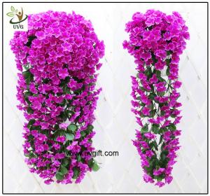 Cheap UVG artificial flowers wholesale hanging silk violet wreath for wedding flower arrangements WIS017 wholesale