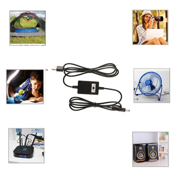 5V to 9V 12V DC Boost Converter USB Cable for Vehicle Charging