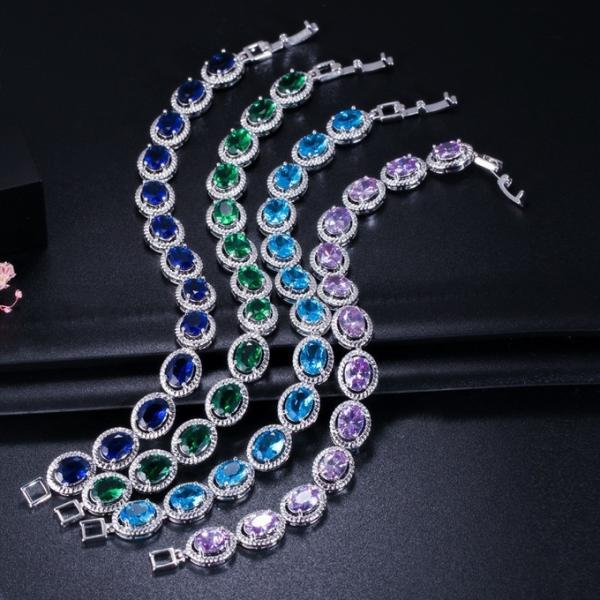 Luxury Bridal Bracelet Bangle Wedding Gift Big Cubic Zircon Vintage Baguette Bracelet Bangle Gold Color Jewelry