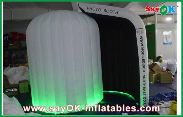 Quality Advertising Booth Displays Black Inside White Inflatable Photo Booth Oxford Cloth For Wedding Party for sale