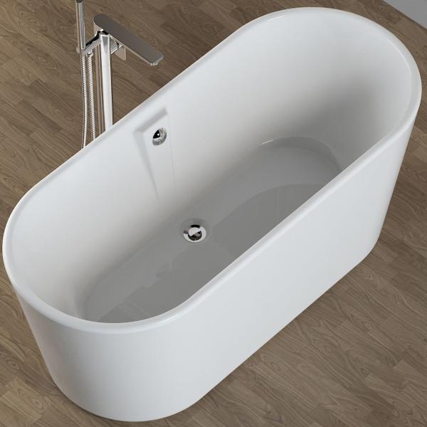 Acrylic Non Whirlpool Freestanding Oval Tub For Adult Body Soaking