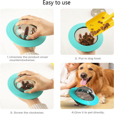 Yellow Blue Plastic Pet Planet Toy Ball Dog Flying Saucer