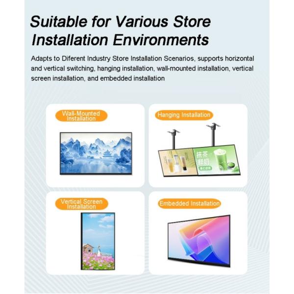 55 Inch Indoor Wall Mounted Window Video Advertising Marketing Signage