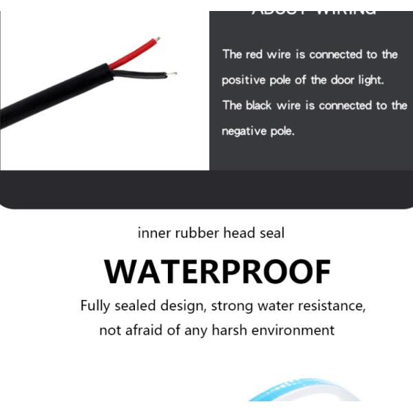 Universal Two Color Waterproof Car Door Warning Led Light 12V 120cm