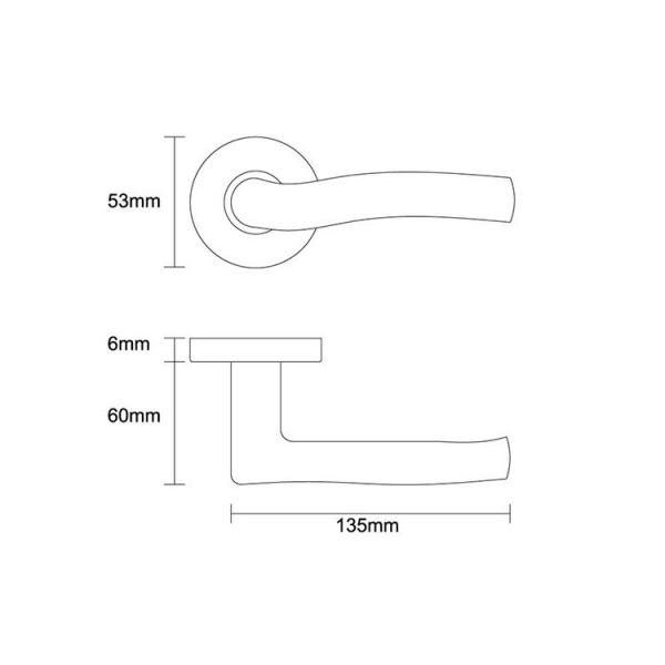 size of modern exterior door handle sets SR02SL225
