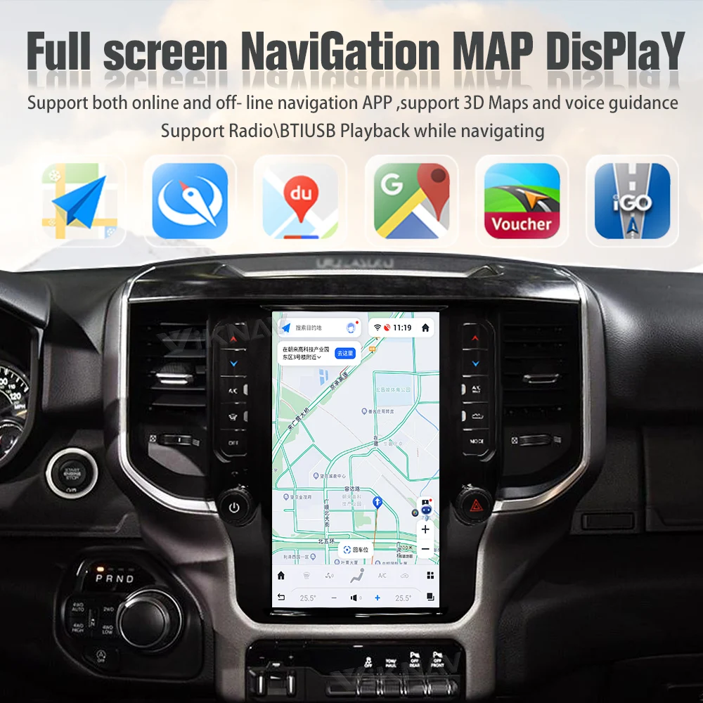 VIKNAV 11.8 Inch Car Radio For Dodge Ram 1500 (2020 2021 2022 2023) Touch Screen Multimedia Player