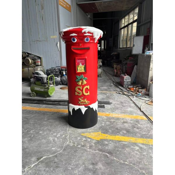 Stainless steel inner liner of the Christmas postboxFRP (Fiberglass Reinforced Plastic) with golden patternsFestival celebration decorationStore