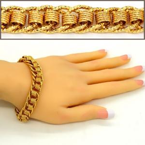 Cheap Big size thick chain Trendy jewelry Men & Womans bracelet Bangle 18K Real Gold Plated Lin wholesale