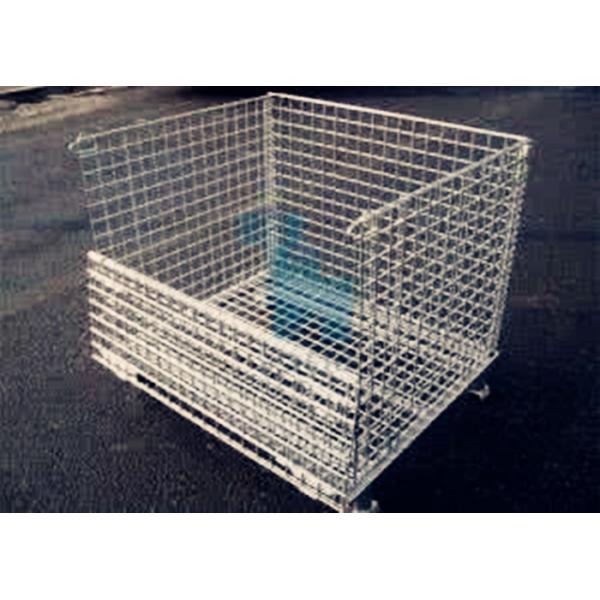 Foldable Rust - Protection Wire Mesh Cages / Wire Mesh Container With Wheels