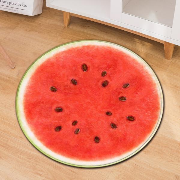 Fruit Circular Chair Floor Mat 100cm 120cm Computer Mat For Carpet