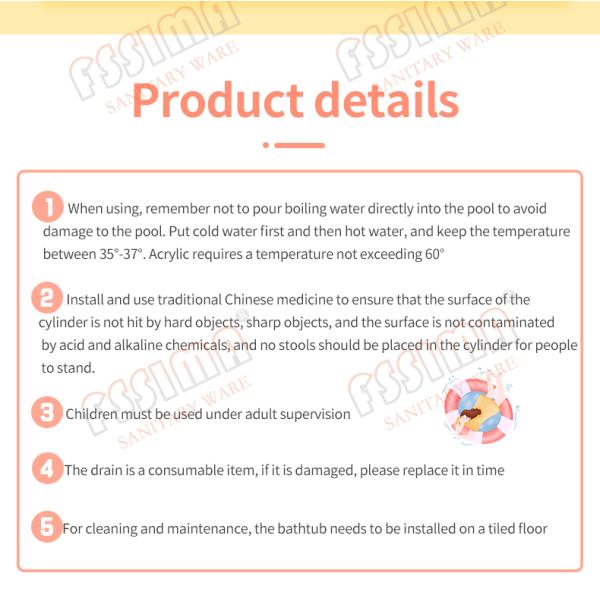 Acrylic Baby Swimming Pool Bathtub 3 Meter Hydromassage Spa Baby Bathtub