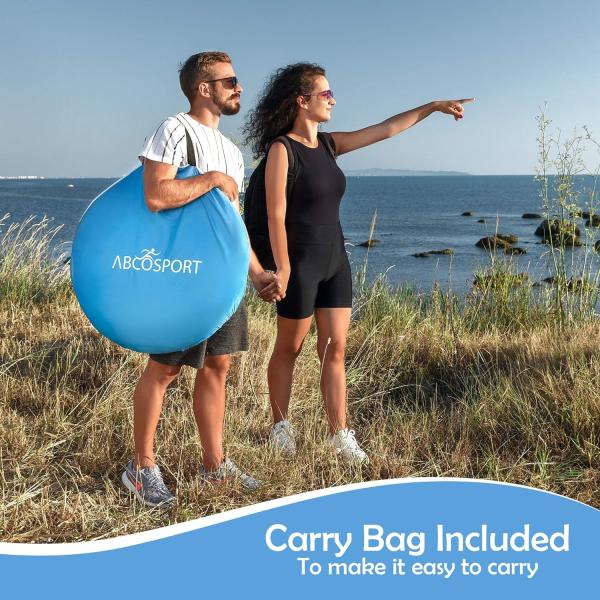 Abco 2-Person Pop Up Tent - Portable Cabana with 2 Doors, Water-Resistant and UV Protection, Carrying Bag - Sky Blue