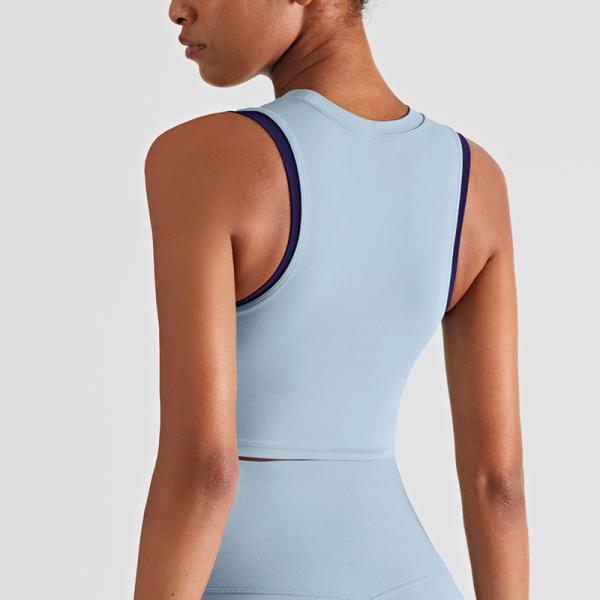 Nuls Skin Friendly Contrast Color Sports Bra Gathered Fitness Yoga Vest Top