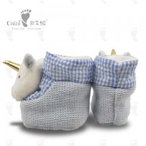 Cheap Safty Soft Infant Warm Shoes Blue Cute Unicorn Shoes Plush Animal wholesale
