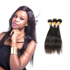 Cheap Real Long Black Straight Virgin Hair Weave , 100 Human Hair Straight Weave wholesale