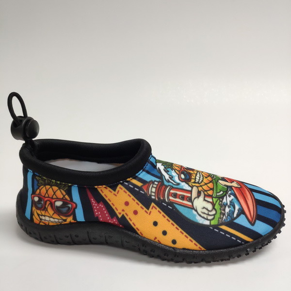 Reusable Pineapple Printed Water Aqua Shoes For Ladies