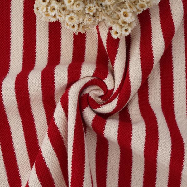 Yarn Dyed Cotton Pique Fabric Wear Resisting 320g Stripe Combing Material