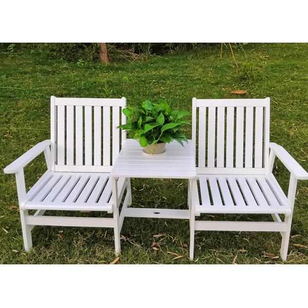 White Leisure Solid Wooden Outdoor Furniture Non Pollution For Park / Beach