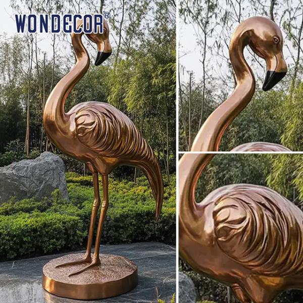 Garden Flamingo Statues In Bronze Perfect For Outdoor Decor