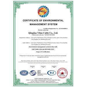 Qingdao Yilan Cable Co., Ltd. Certifications