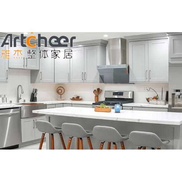 American Style Ready to Assemble White Shaker Style Modular Kitchen Cabinet Solid Wood