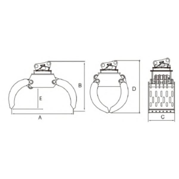 6-50ton Excavator Demolition Grapple Heavy Duty Durable Abrasion Resistant