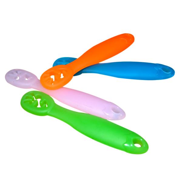 Leakproof Silicone Baby Teether Food Grade Spoon For Kids Toddlers Infants