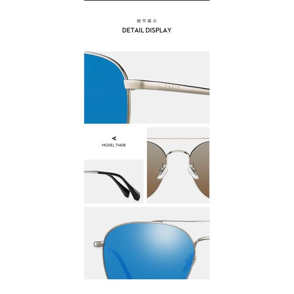 Unisex Metal Frame Polarized Sunglasses Square Grey Blue TAC Lens Silver