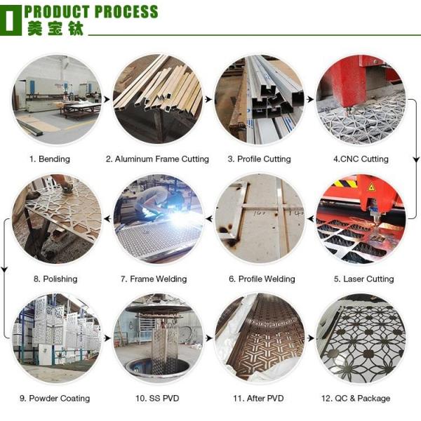 Bronze Stainless Steel Room Divider , SUS304 3m Metal Screen Room Divider