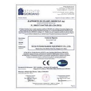WUXI FUNSOR MARINE EQUIPMENT CO., LTD Certifications