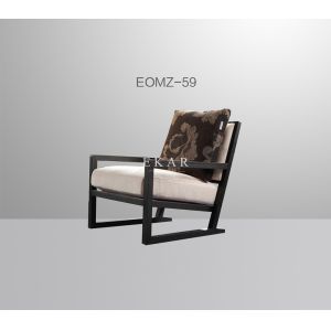 Wooden Frame Fabric Upholstered Arm Modern Leisure Chair