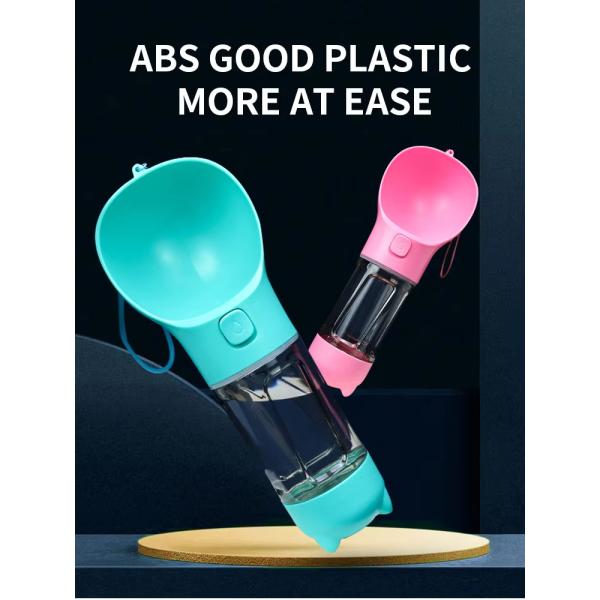 4 In 1 Dog Travel Bottles Leak Proof Portable Dog Water Dispenser Multifunctional With Poop Bag