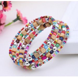 Cheap Bohemian multilayer beads bracelet European and American big stretch bracelet wholesale