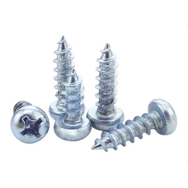 Zinc Plated Pan Head Phillips Drive Pointed Screws Phillips Drive Round Head Tapping Screws