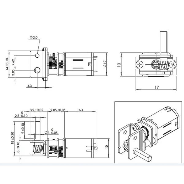 DC 6V 12V Micro DC Gear Motors 381rpm Reversible Electric Engine For Smart Car Robot