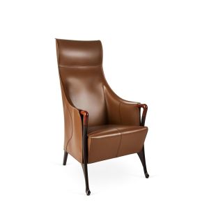 Cheap Multi Density Progetti Leather Wing Chair , Solid Wood Dining Chairs wholesale