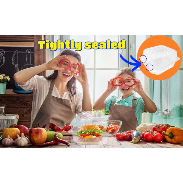 Clear Plastic Take Out Containers,Disposable Clamshell Dessert Container With Lid, For Salads, Pasta, Sandwiches