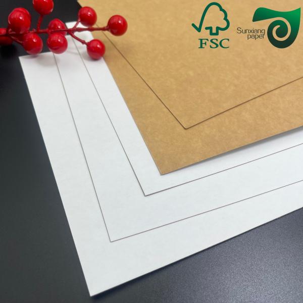 60gsm 70gsm 70cm 100cm FSC Brown Single Sided Coated Ribbed Kraft Paper For Food Wrap Bags