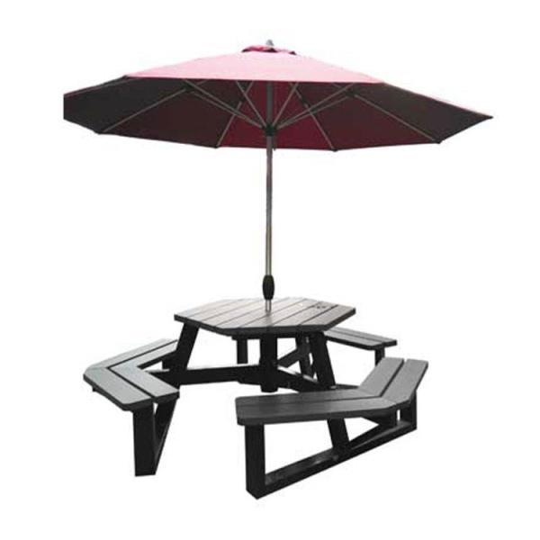 Hexagon Rattan Long Bench Plastic Wood Long Wicker Bench Custom