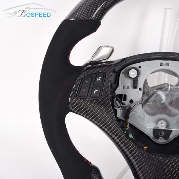 White Stitching Alcantar BMW Carbon Fiber Car Steering Wheel Leather Toray Twill