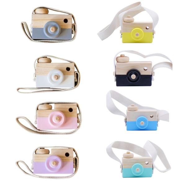 Let'S Make 1Pc Wooden Baby Toys Fashion Camera Wood Pendants Montessori Toys For Kids Wooden Diy Present Nursing Gift