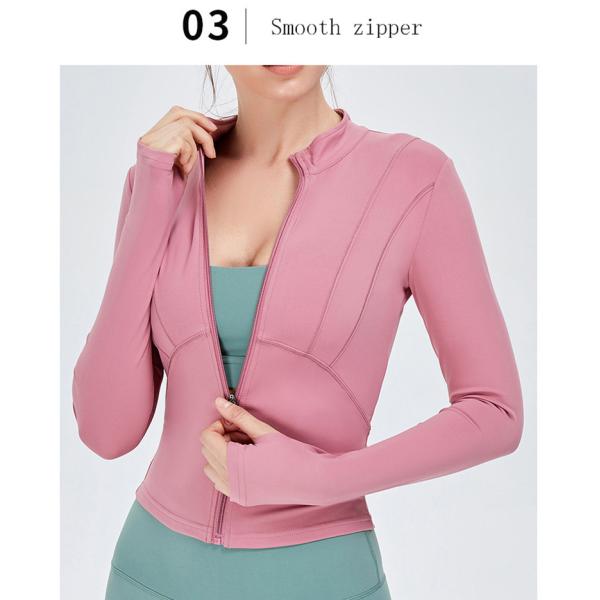 Women's Full Zip Sports Horse Riding Tops Solid Color Long Sleeve Soft Nylon Shirts