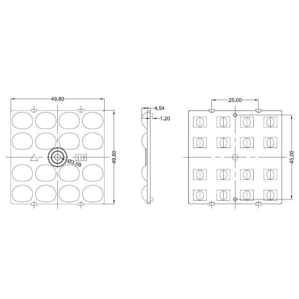 16 In 1 Bridgelux LED Street Light Lens With PCB Module