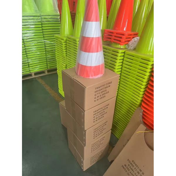 PVC Reflective Traffic Cones 50cm 20inches Traffic Barrels Parking Lot Cones