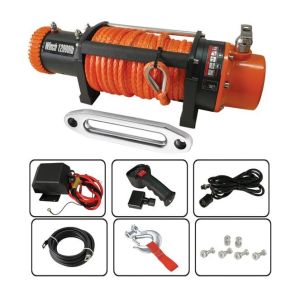 Cheap Heavy Duty Electric Winch 12000lbs SC12000XW 4 Way Roller Fairlead wholesale