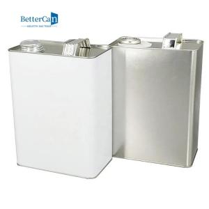 China White Rectangular One Gallon Metal Can Tinplate Material For Engine Oil on sale