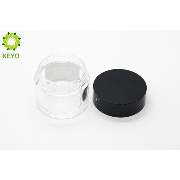 50g Clear Thick Wall Face Mask Jar PETG Plastic Made With Black Screw Cap